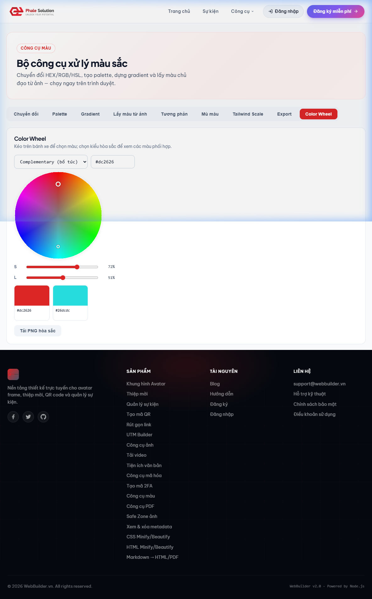 Bánh xe màu Color Wheel HSL
