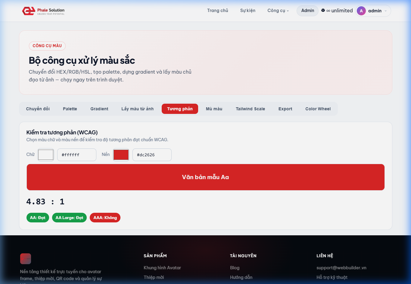 Giao diện giả lập mù màu và độ tương phản
