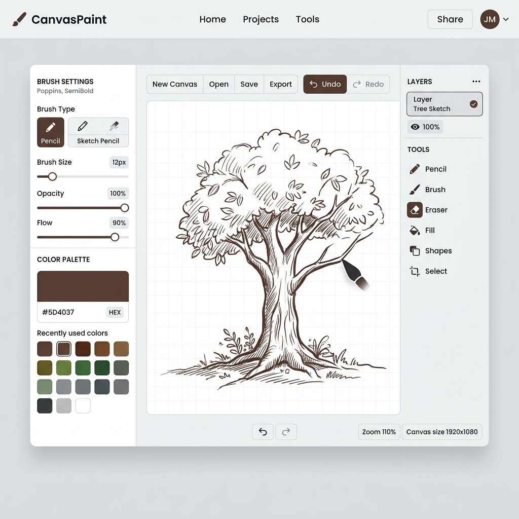 Ảnh chụp màn hình: Giao diện bảng vẽ Paint của WebBuilder