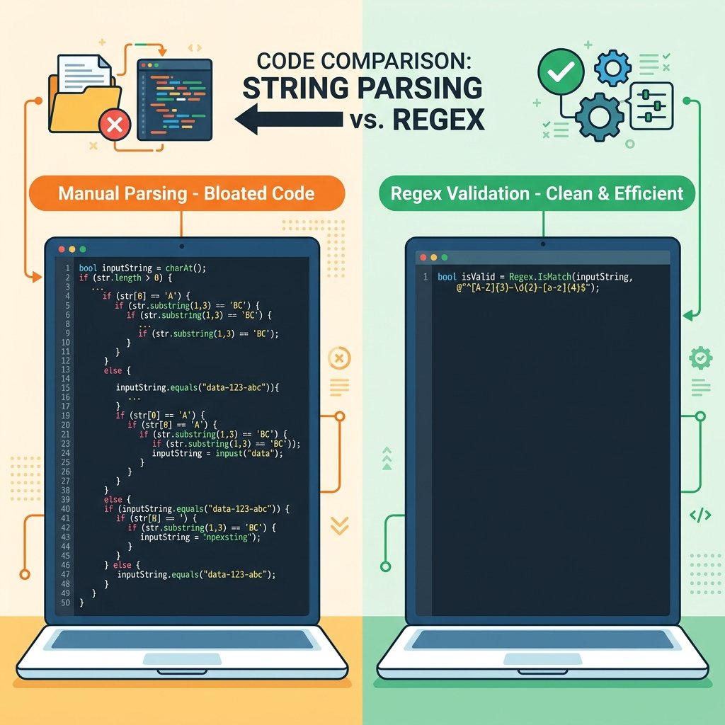 Đồ họa: Validate dữ liệu bằng Regex chuẩn vs Validate thủ công bằng tay
