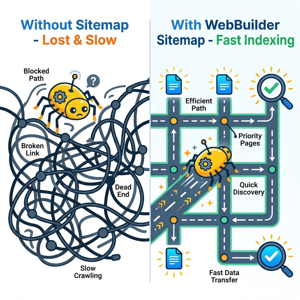 Đồ họa: Googlebot quét web không sitemap vs Có sitemap