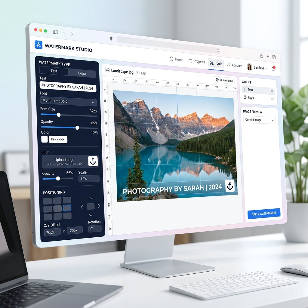 Ảnh chụp màn hình: Giao diện cấu hình Watermark trên WebBuilder